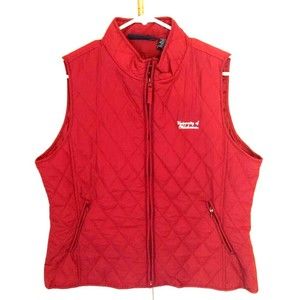 University Of Oklahoma Crable For Her Womens Vest Red Quilted Zip Mock Neck L